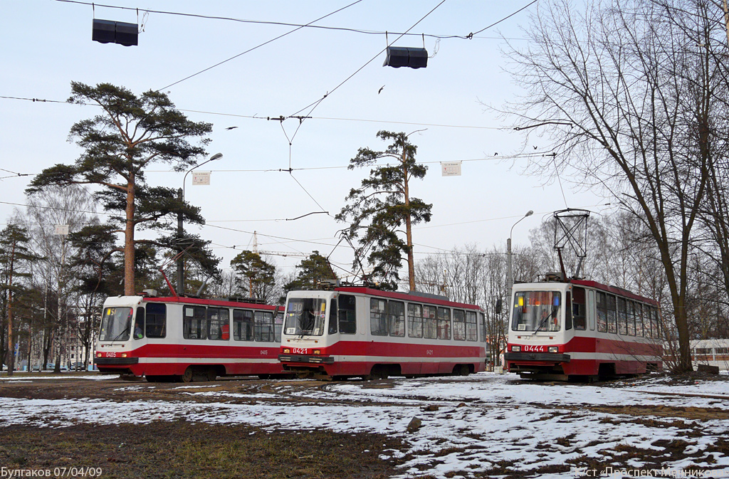 Санкт-Петербург, 71-134К (ЛМ-99К) № 0421; Санкт-Петербург, 71-134К (ЛМ-99К) № 0444; Санкт-Петербург — Конечные станции и разворотные кольца