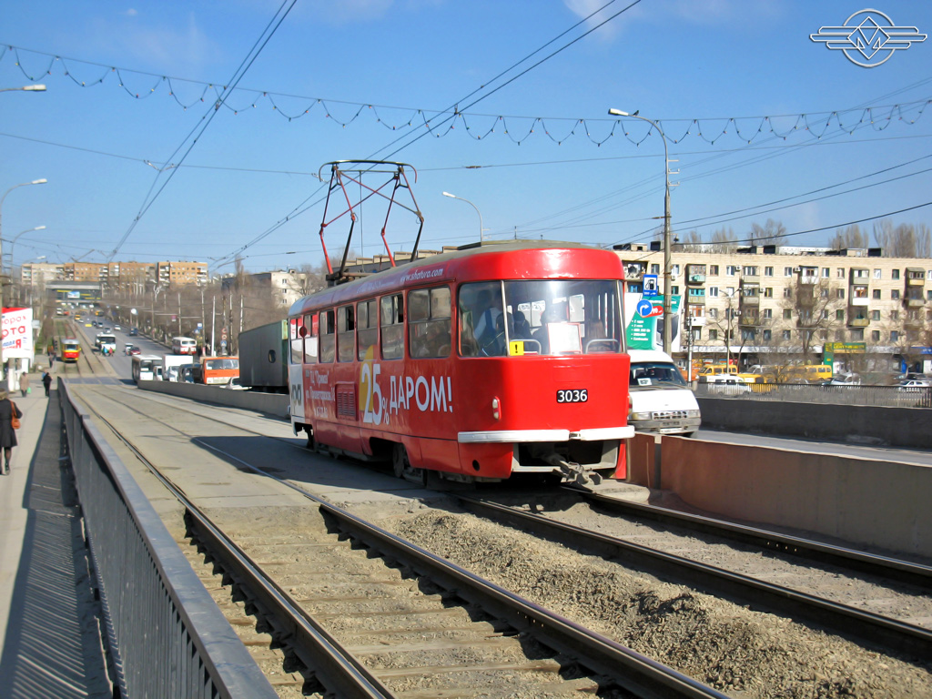 Волгоград, Tatra T3SU (двухдверная) № 3036