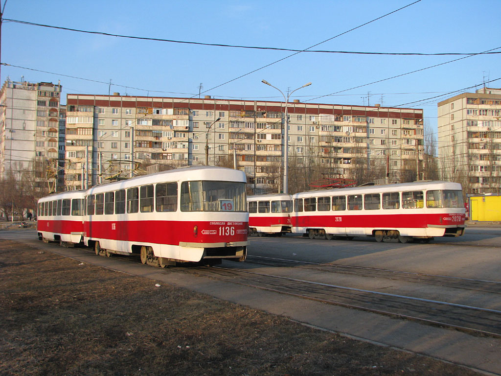 Samara, Tatra T3SU (2-door) # 1136; Samara, Tatra T3SU (2-door) # 2028; Samara — Terminus stations and loops (tramway)