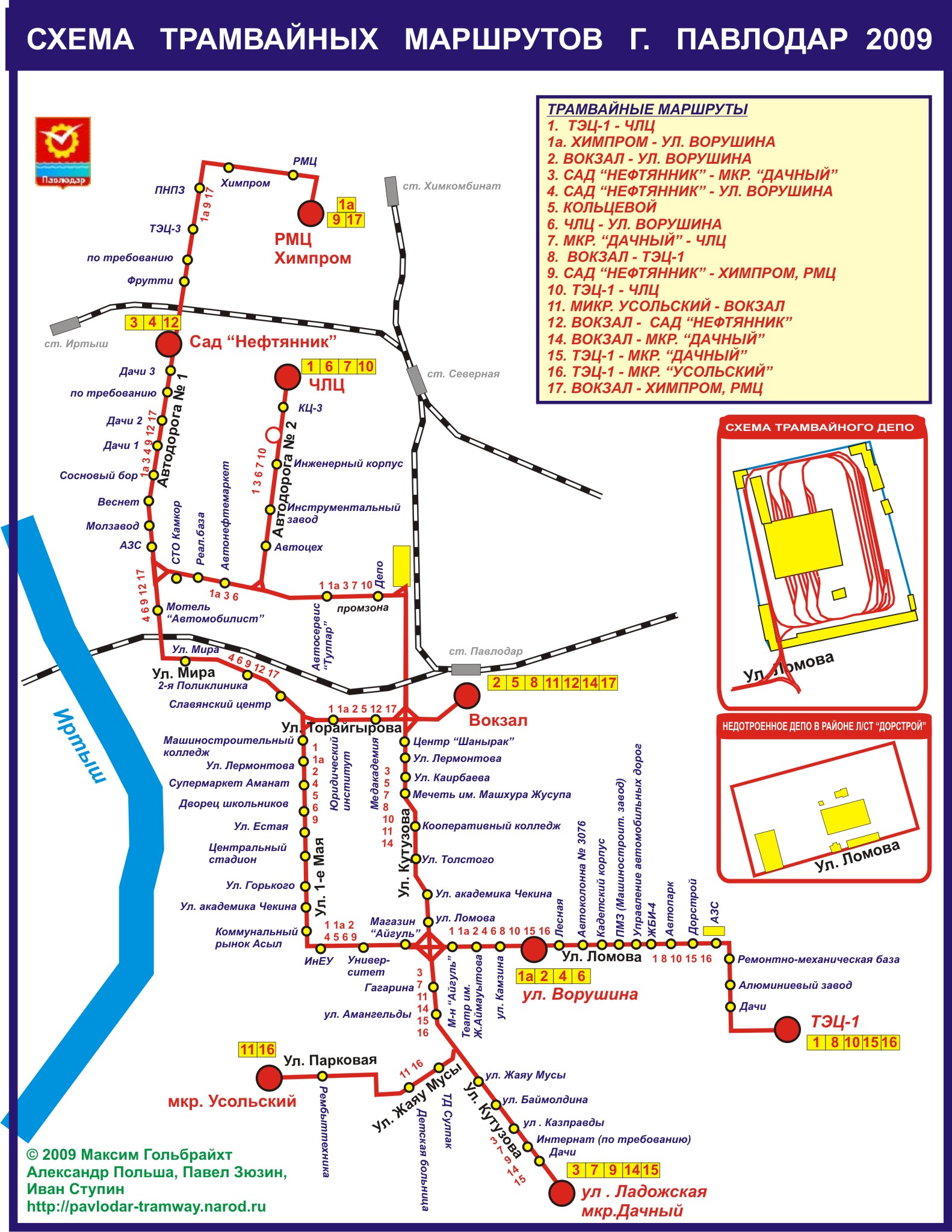 Павлодар — Схемы