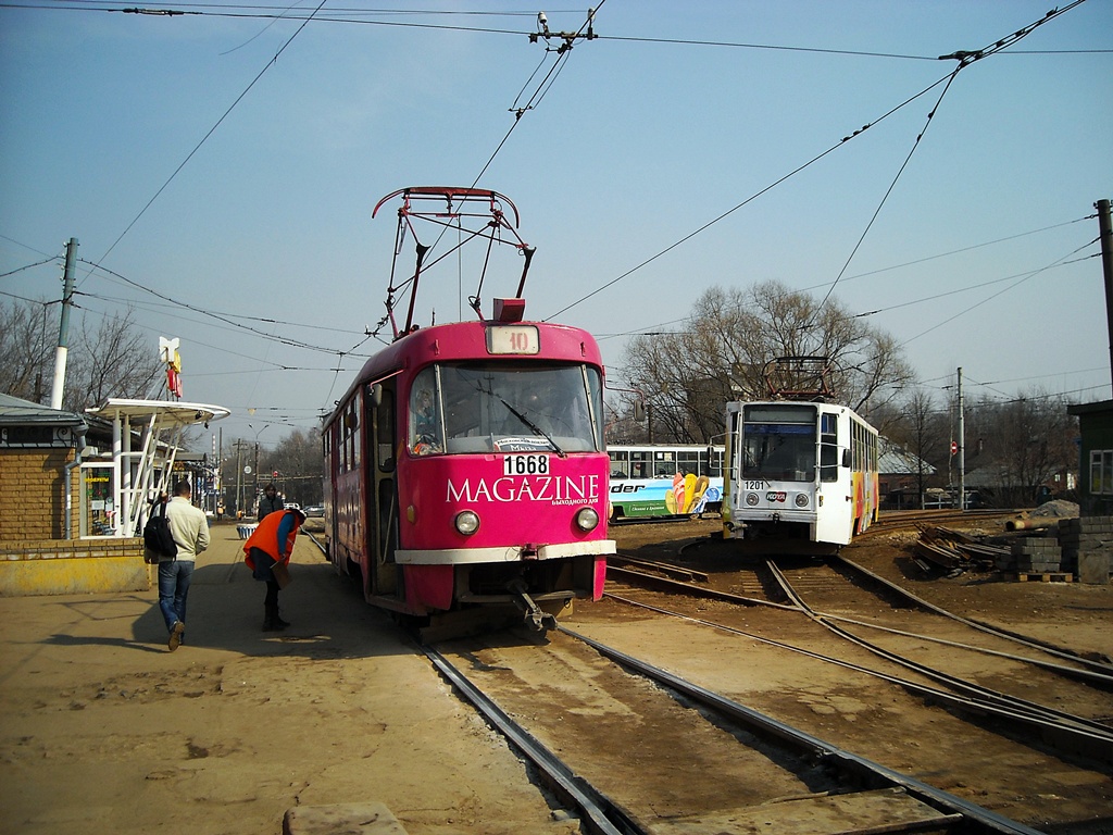 Нижний Новгород, Tatra T3SU № 1668; Нижний Новгород, 71-608К № 1201