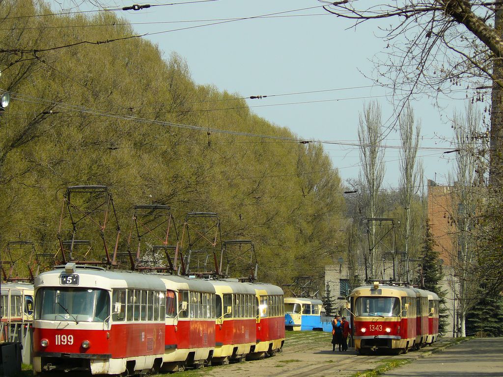 Днепр, Tatra T3SU № 1199; Днепр — Территория трамвайных депо Днепр, Tatra T3SU № 1199; Днепр — Территория трамвайных депо