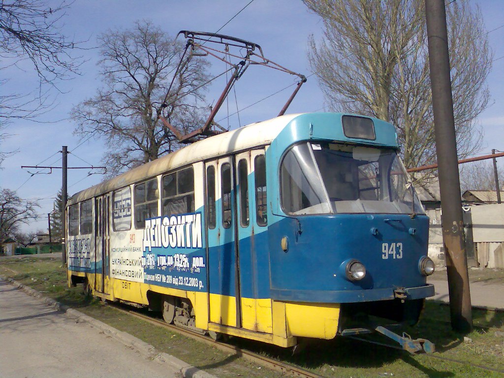 Донецк, Tatra T3SU № 943; Донецк — Трамвайная линия к станции Мушкетово