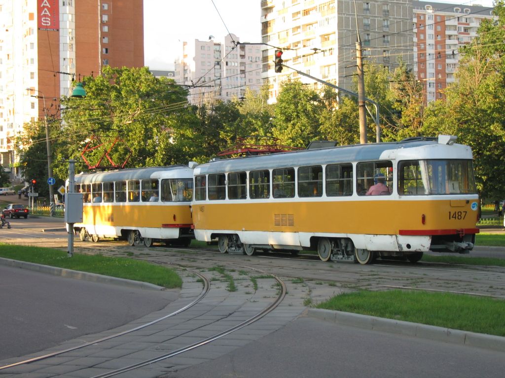 Москва, Tatra T3SU № 1487