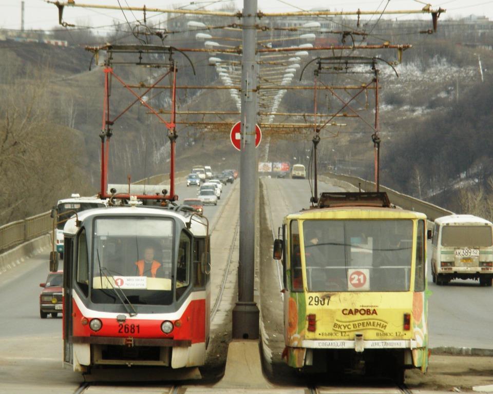Нижний Новгород, Tatra T3SU КВР ТРЗ № 2681; Нижний Новгород, Tatra T6B5SU № 2907