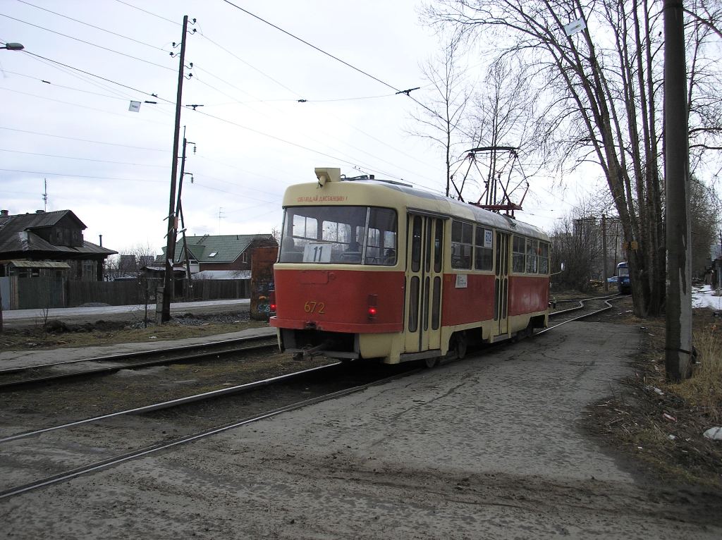 Екатеринбург, Tatra T3SU № 672; Екатеринбург — Линия на Зеленый Остров Екатеринбург, Tatra T3SU № 672; Екатеринбург — Линия на Зеленый Остров