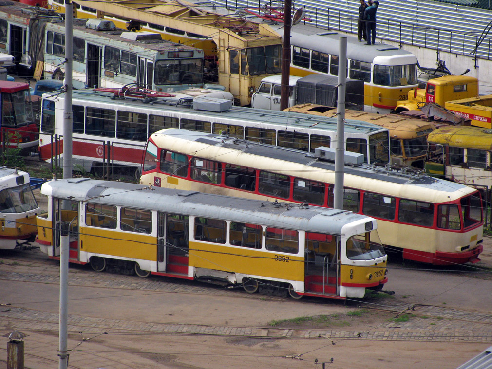 Москва, Tatra T3SU № 3852; Москва — Виды с высоты; Москва — Трамвайно-ремонтный завод (ТРЗ)