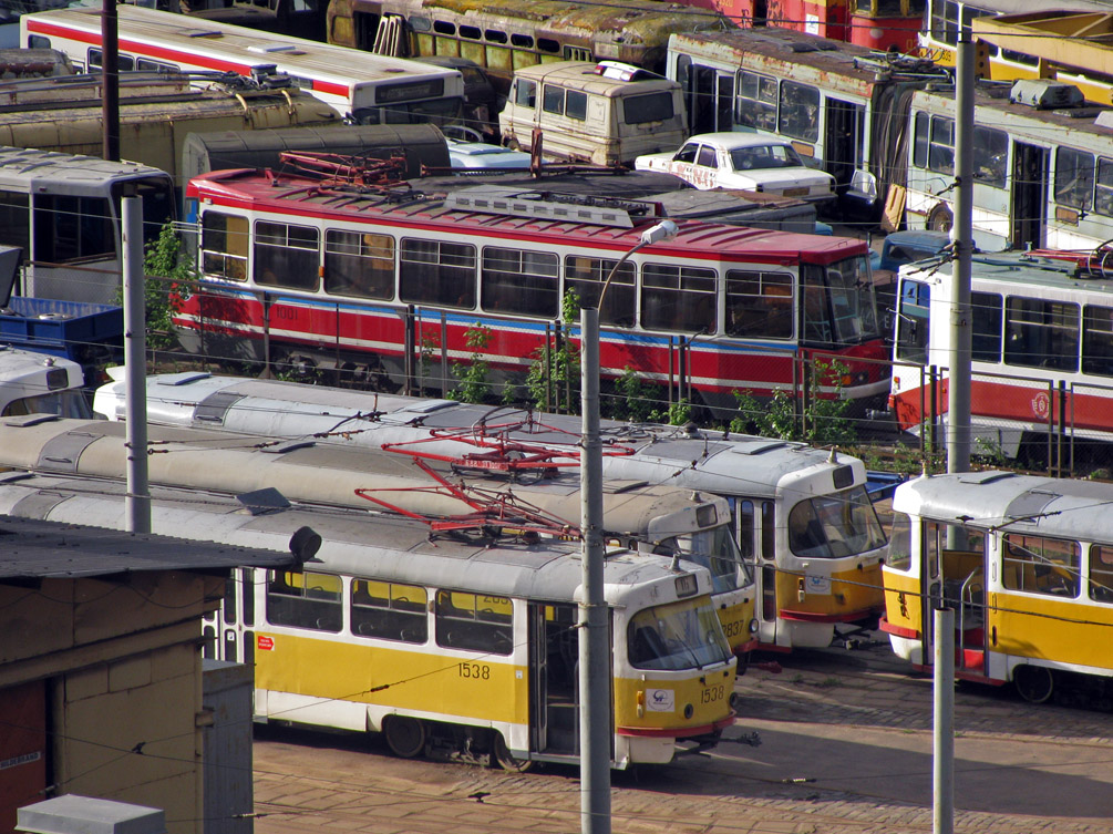 Москва, Tatra T3SU № 1538; Москва — Виды с высоты; Москва — Трамвайно-ремонтный завод (ТРЗ)