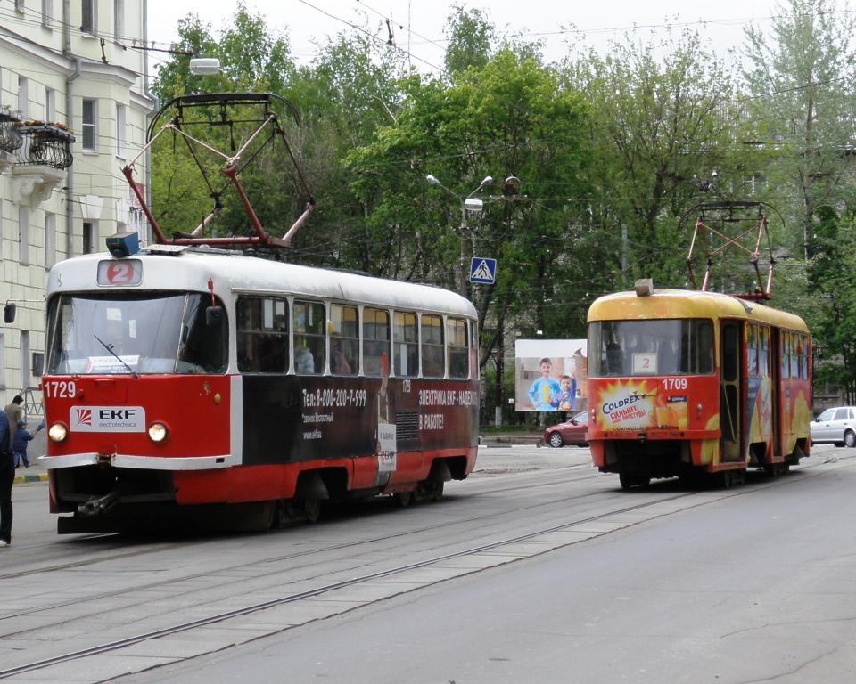 Nizhny Novgorod, Tatra T3SU № 1729; Nizhny Novgorod, Tatra T3SU № 1709
