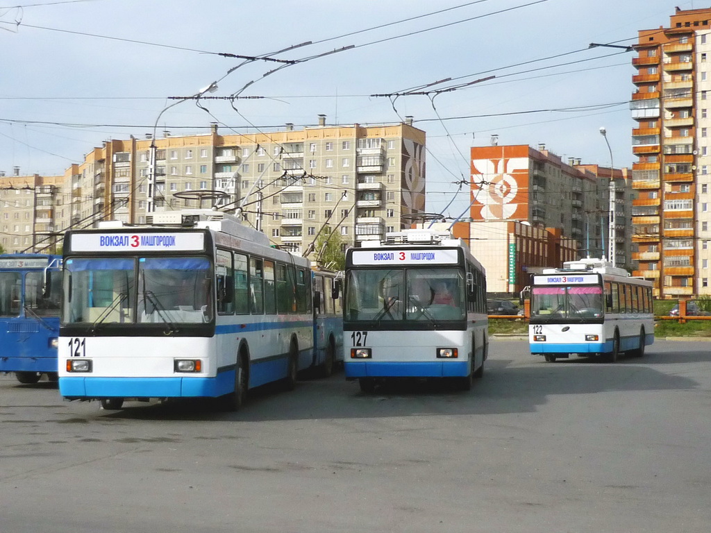 Miass, VMZ-5298.00 (VMZ-375) Nr. 121; Miass, VMZ-5298.00 (VMZ-375) Nr. 127; Miass, VMZ-5298.00 (VMZ-375) Nr. 122; Miass — Trolleybus stations