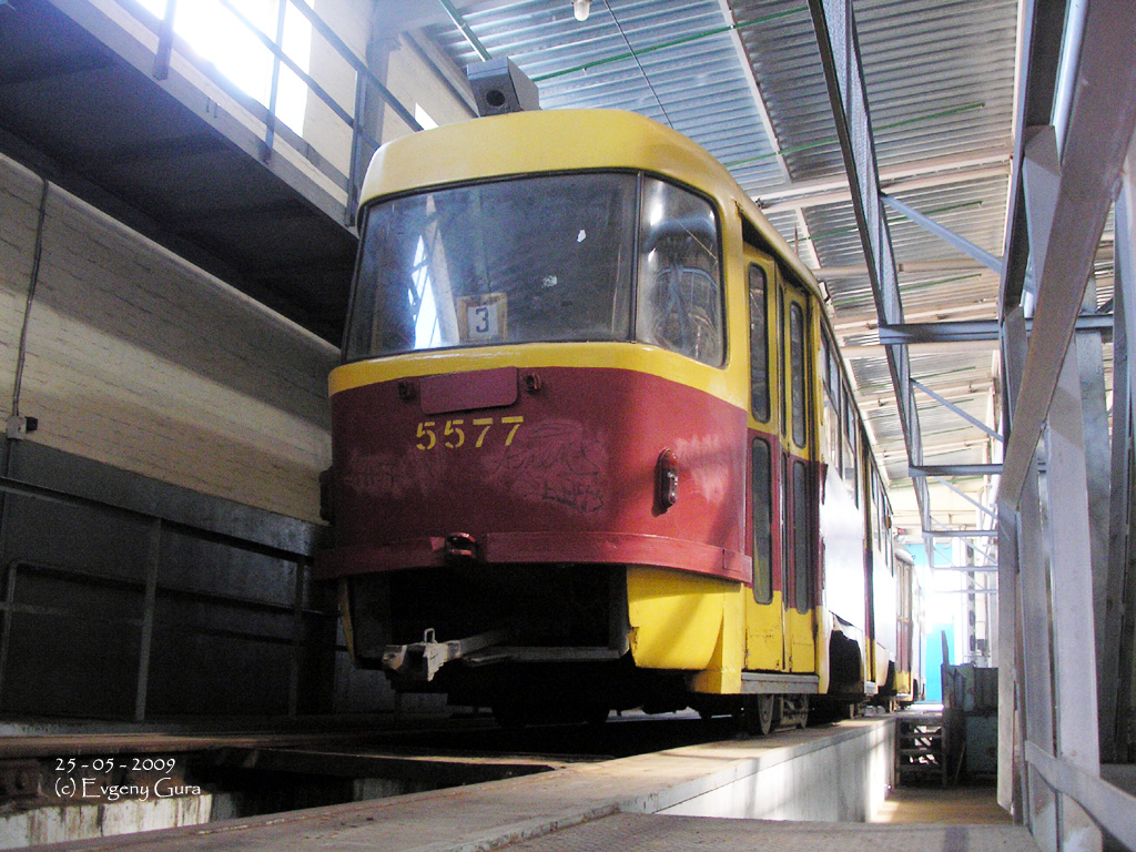 Киев, Tatra T3SU № 5577; Киев — Трамвайные депо: имени Шевченко. Новая территория на Борщаговке