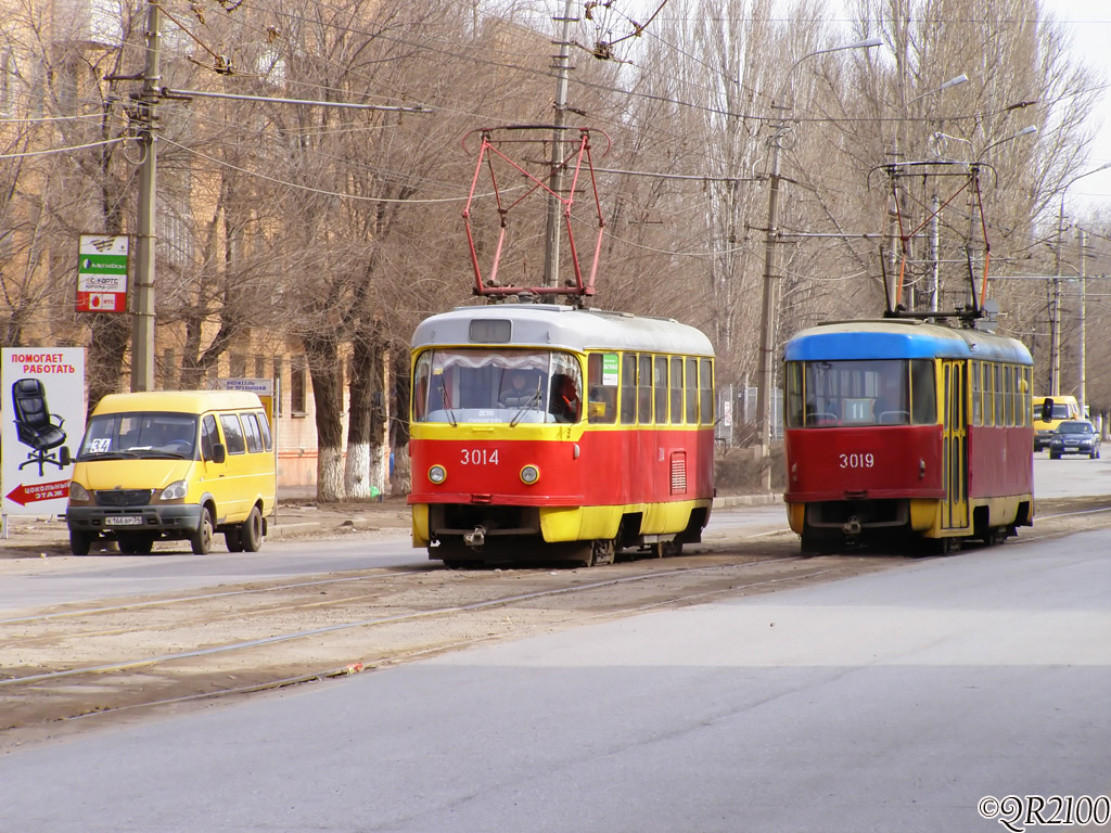 Волгоград, Tatra T3SU (двухдверная) № 3014