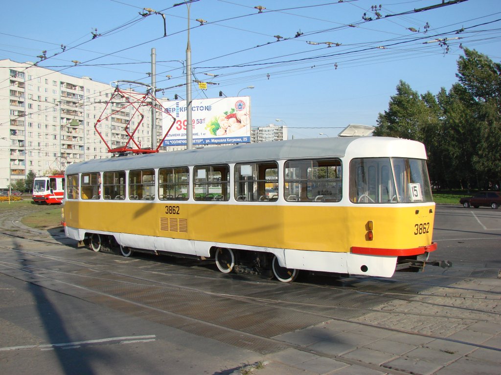 Москва, Tatra T3SU № 3862