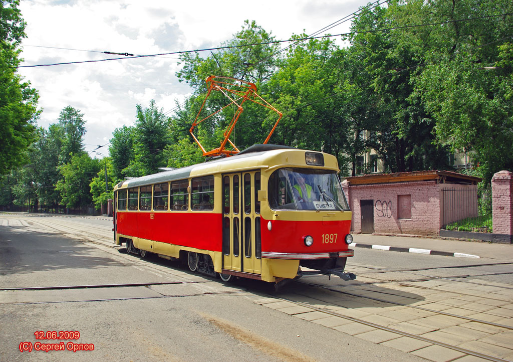 Москва, Tatra T3SU (двухдверная) № 1897