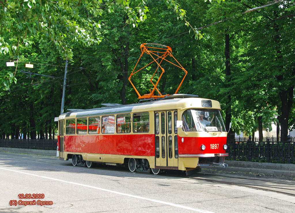 Москва, Tatra T3SU (двухдверная) № 1897