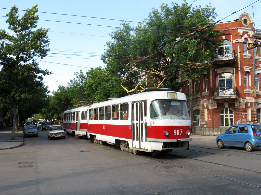 Самара, Tatra T3SU (двухдверная) № 907