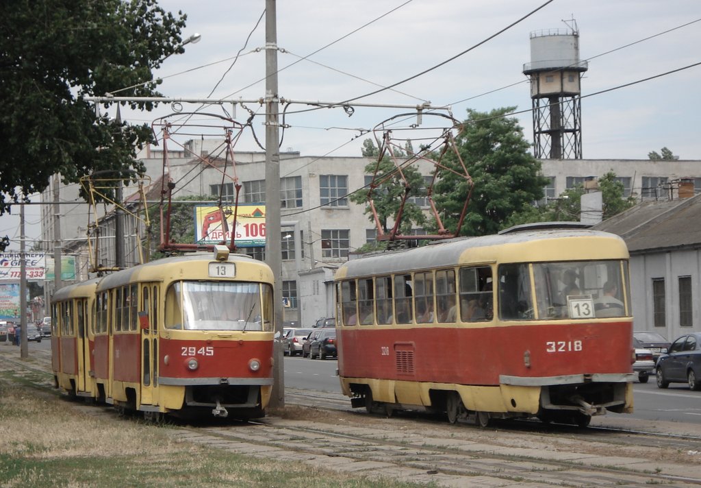 Odesa, Tatra T3SU Nr. 2945; Odesa, Tatra T3SU Nr. 3218; Odesa — Tramway Lines: Central Station to Lustdorf and the Fish Seaport
