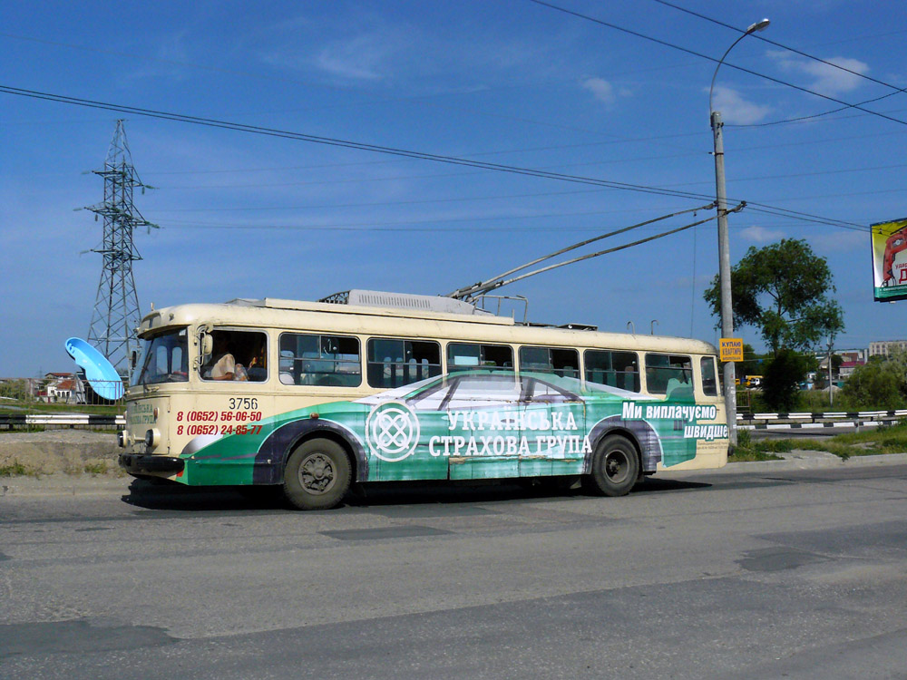 Крымский троллейбус, Škoda 9TrH27 № 3756