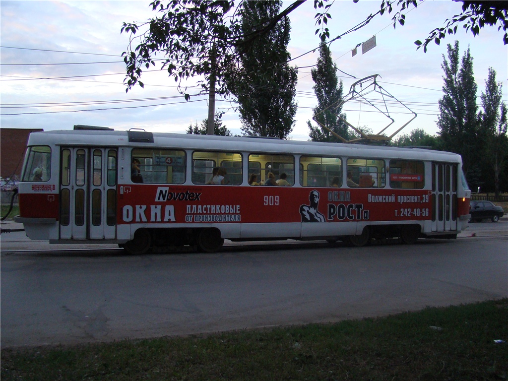 Самара, Tatra T3SU (двухдверная) № 909