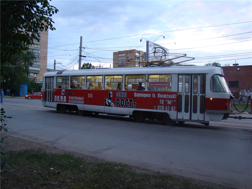 Самара, Tatra T3SU (двухдверная) № 910