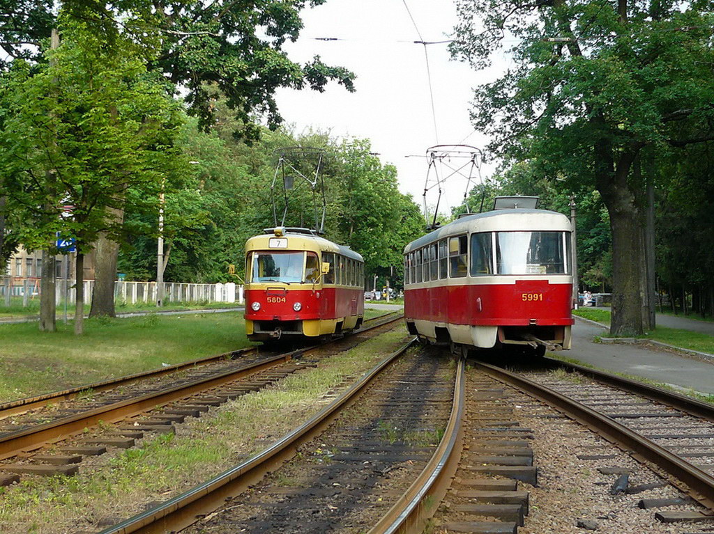 Киев, Tatra T3SU № 5991; Киев, Tatra T3SU № 5804