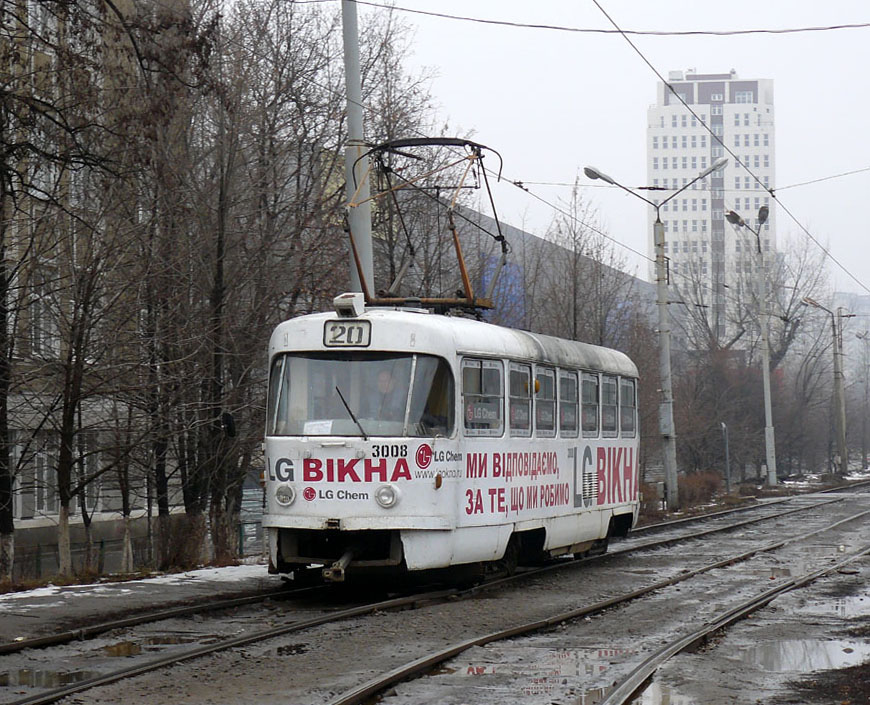 Харьков, Tatra T3SU № 3008