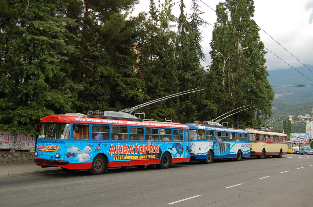 Крымский троллейбус, Škoda 9Tr19 № 5510; Крымский троллейбус, Škoda 9Tr18 № 5452; Крымский троллейбус, Škoda 9Tr24 № 5608