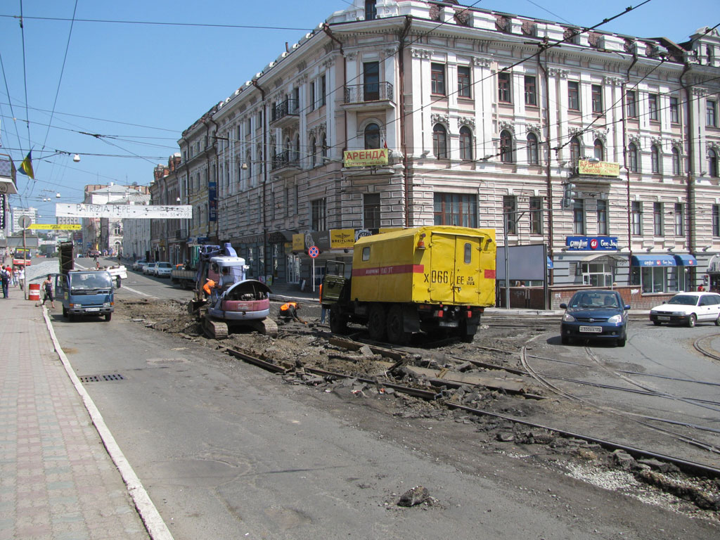 Владивосток — Демонтаж трамвайных путей