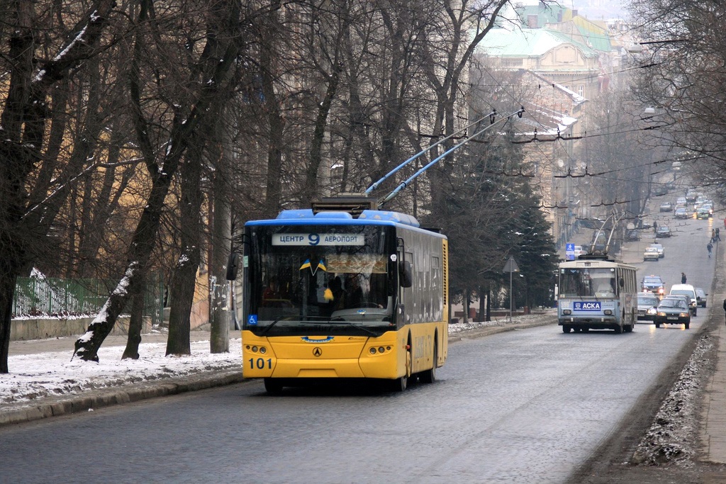 Львов, ЛАЗ E183D1 № 101