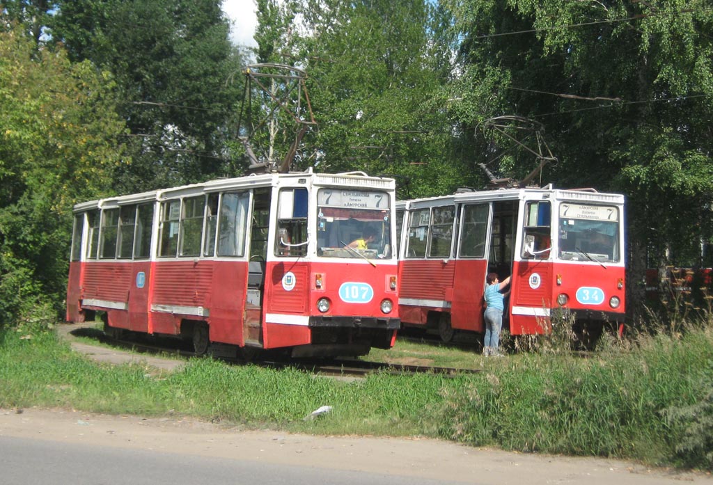 Омск, 71-605 (КТМ-5М3) № 107; Омск, 71-605А № 34
