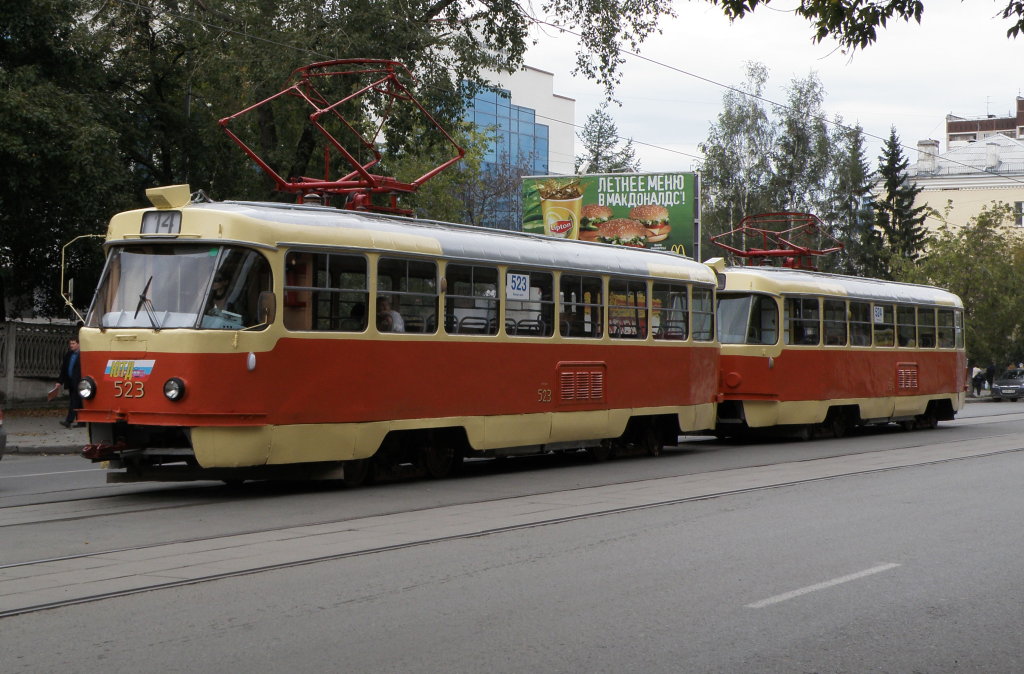 Екатеринбург, Tatra T3SU (двухдверная) № 523