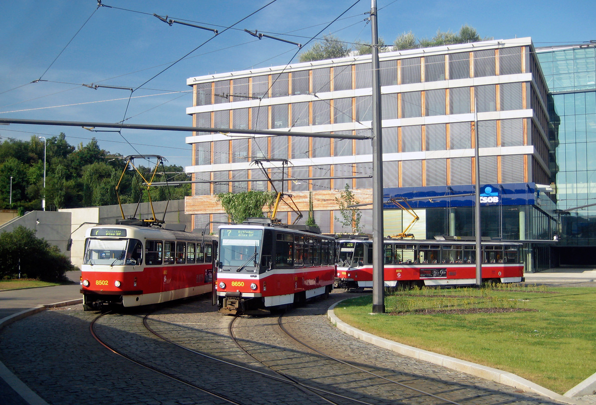 Прага, Tatra T3R.P № 8502; Прага, Tatra T6A5 № 8650; Прага — Конечные пункты