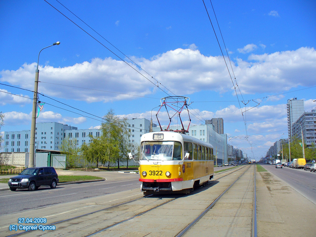 Москва, Tatra T3SU № 3922