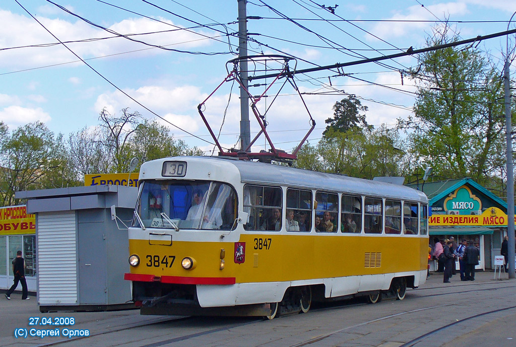 Москва, Tatra T3SU № 3847