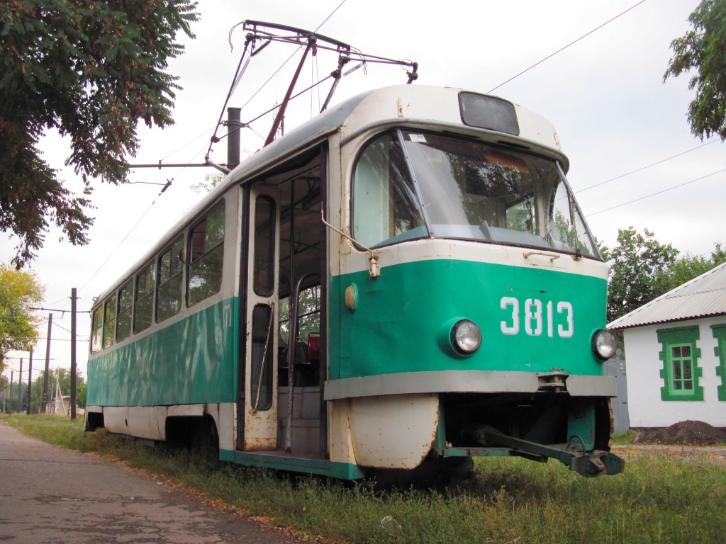 Донецк, Tatra T3SU (двухдверная) № 3813; Донецк — Трамвайная линия к станции Мушкетово