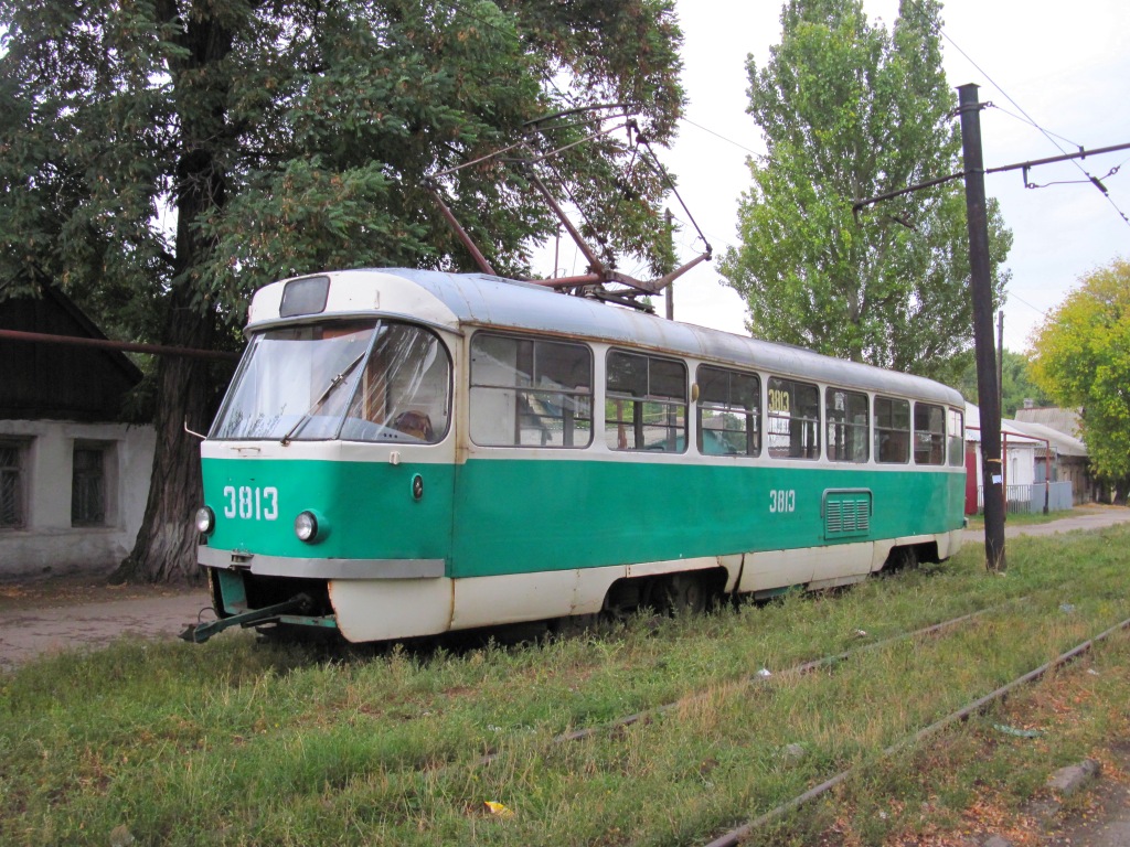 Донецк, Tatra T3SU (двухдверная) № 3813; Донецк — Трамвайная линия к станции Мушкетово