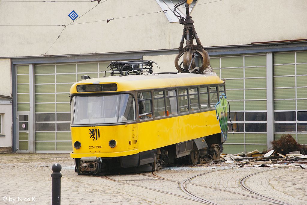 Дрезден, Tatra T4D-MT № 224 286; Дрезден — Слом трамвайних вагонов «Татра»