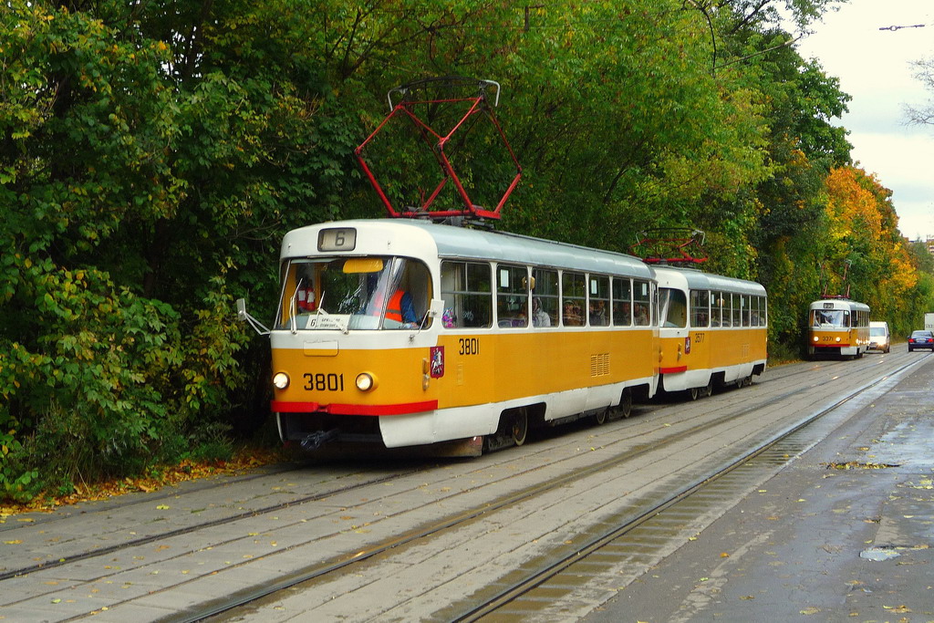 Москва, Tatra T3SU № 3801