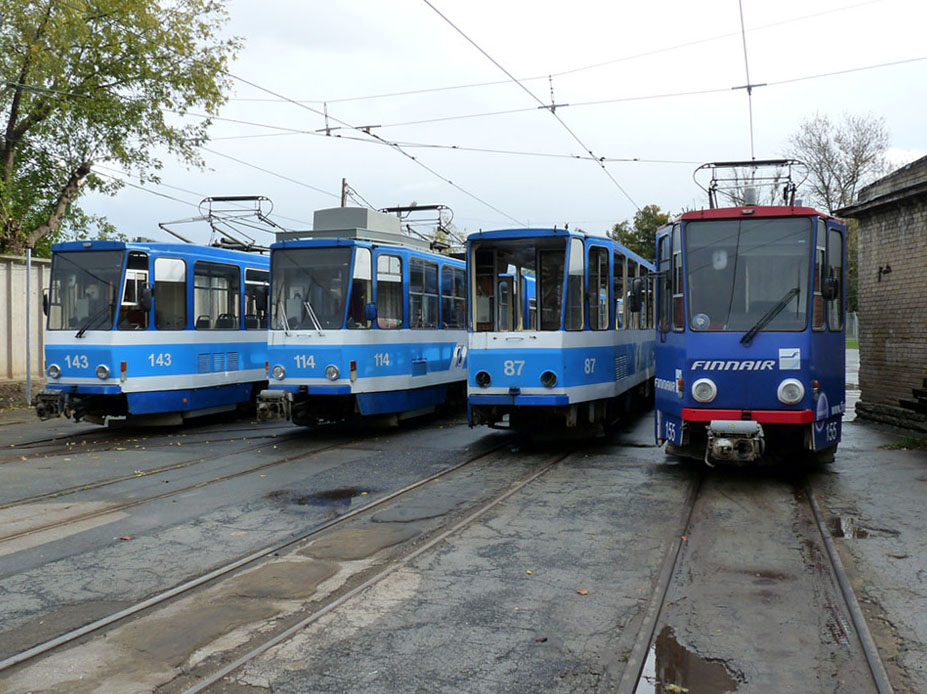 Таллин, Tatra KT4SU № 87; Таллин, Tatra KT4DM № 143; Таллин, Tatra KT6T № 114; Таллин, Tatra KT4D № 155