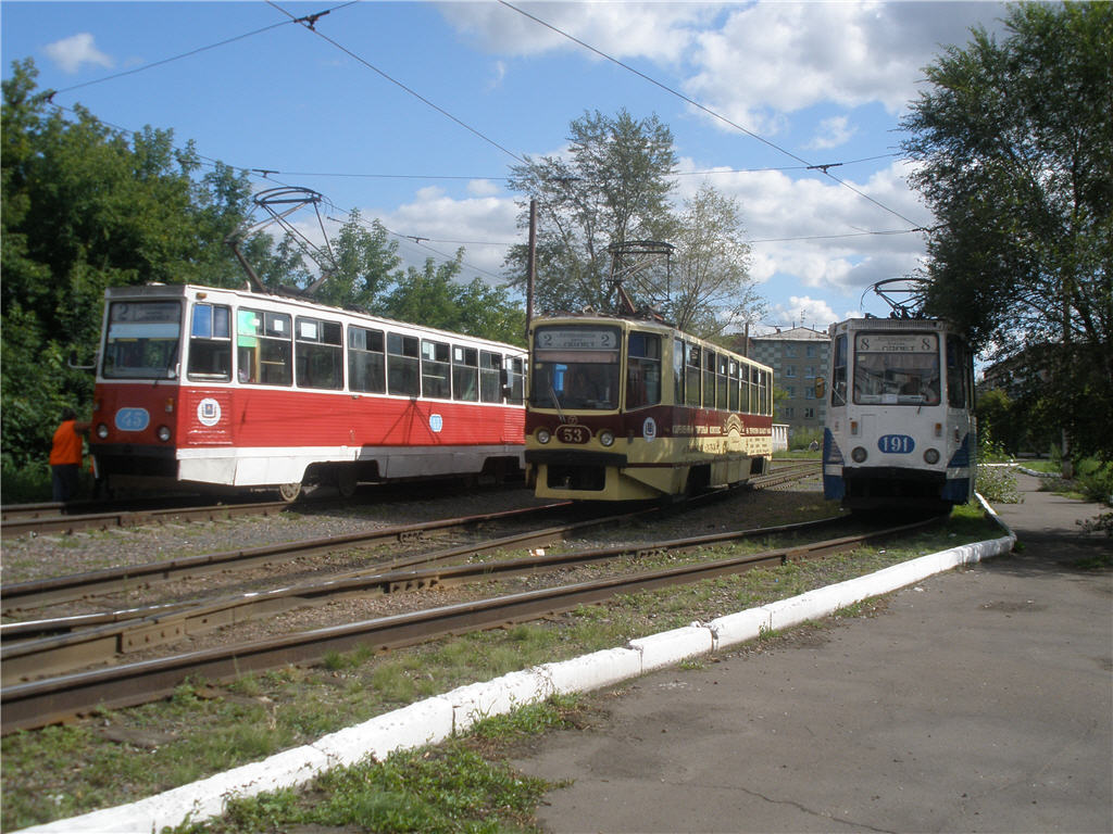 鄂木斯克, 71-605A # 45; 鄂木斯克, 71-608KM # 53; 鄂木斯克, 71-605 (KTM-5M3) # 191; 鄂木斯克 — End stations and loops