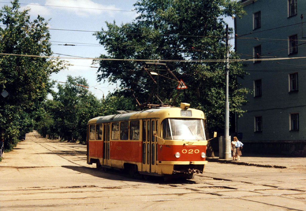 Орёл, Tatra T3SU № 020; Орёл — Исторические фотографии [1992-2005]; Орёл — Трамвайный перекрёсток