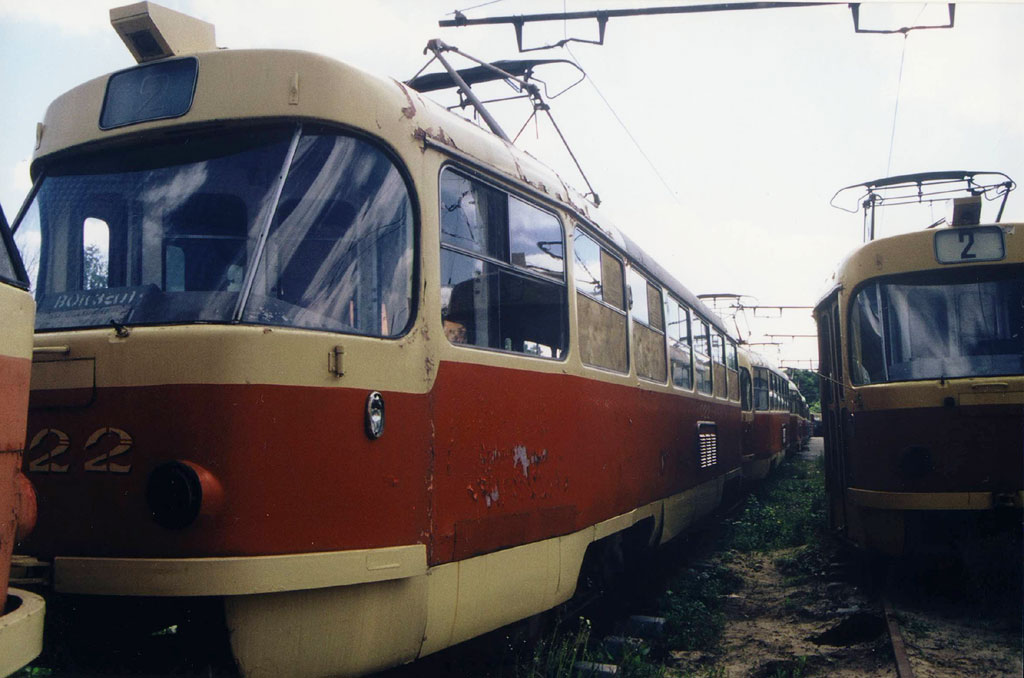 Орёл, Tatra T3SU № 022; Орёл — Исторические фотографии [1992-2005]; Орёл — Площадка для законсервированных вагонов