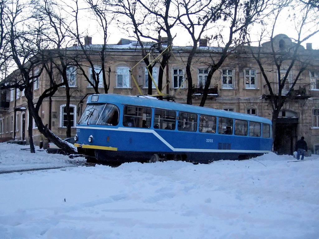 Одесса, Tatra T3R.P № 3255; Одесса — 23.02.2007 — Снегопад и его последствия