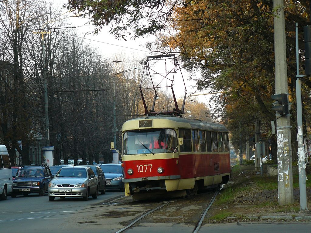 Дніпро, Tatra T3SU (двухдверная) № 1077