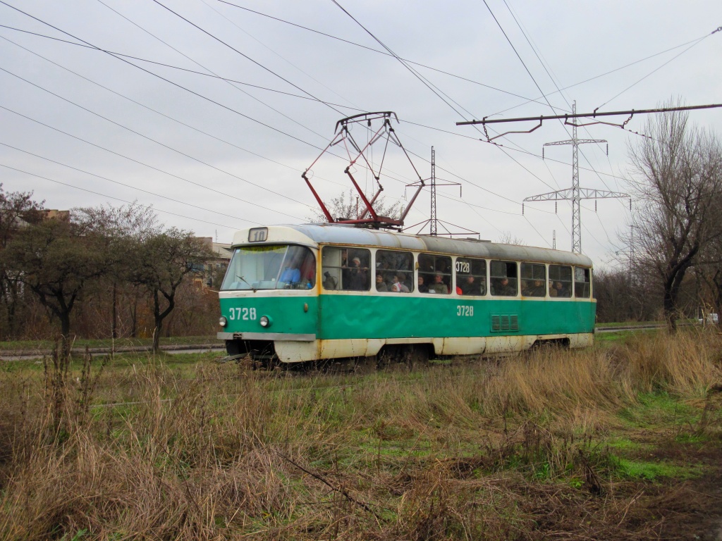 Донецк, Tatra T3SU (двухдверная) № 3728
