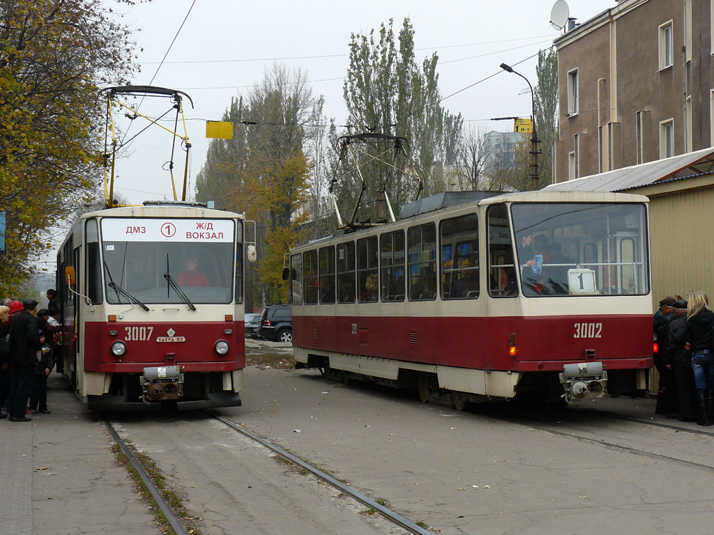 Донецк, К1 № 3007; Донецк, Татра-Юг Т6Б5 № 3002