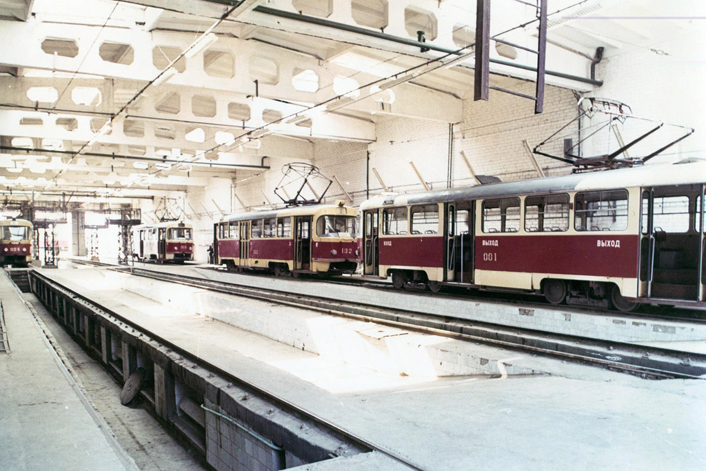 Курск, Tatra T3SU № 334; Курск, Tatra T3SU № 313; Курск, Tatra T3SU № 132; Курск, Tatra T3SU № 001; Курск — Исторические фотографии; Курск — Музей курского городского электротранспорта (КГЭТ)