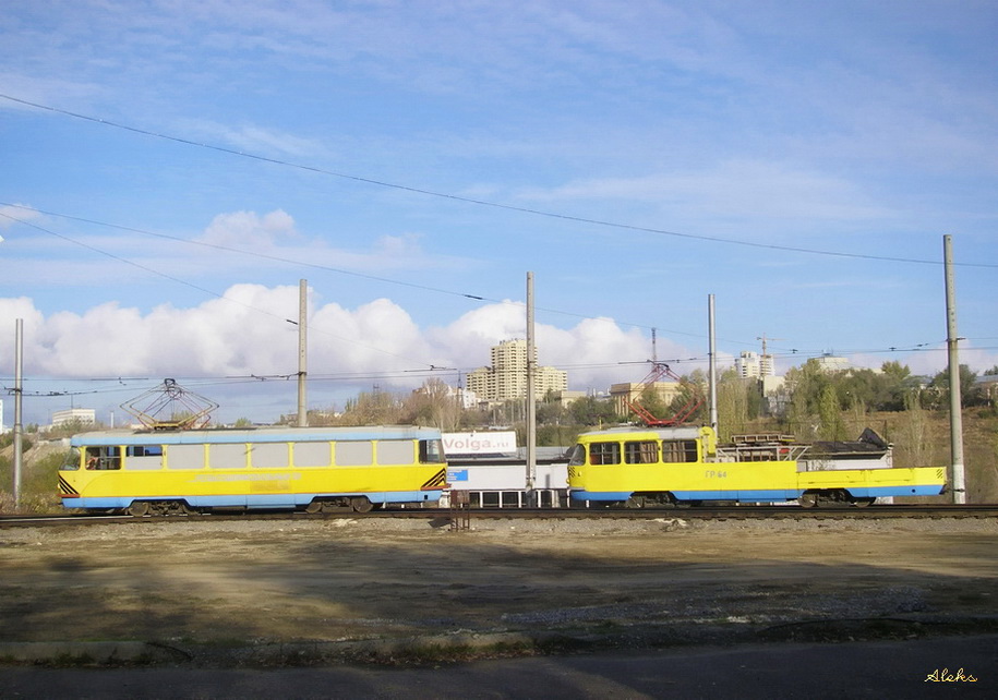 Волгоград, Tatra T3SU (двухдверная) № 59; Волгоград, Tatra T3SU (двухдверная) № 64; Волгоград — Трамвайные линии: [5] Пятое депо — Скоростной трамвай