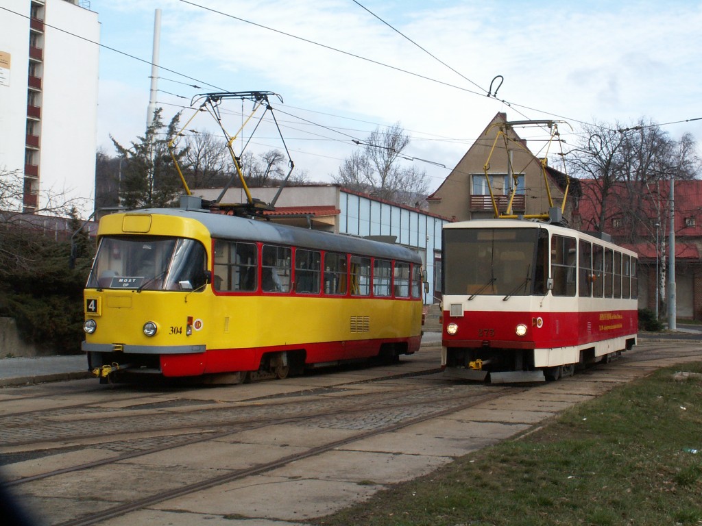 Мост ― Литвинов, Tatra T3M.3 № 304; Мост ― Литвинов, Tatra T5B6 № 273