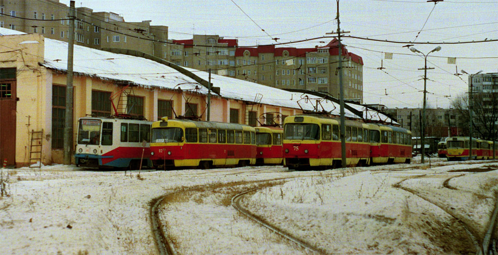 Тверь, Tatra T3SU № 75; Тверь, Tatra T3SU № 82; Тверь — Трамвайное депо № 1